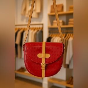 Arcadia Red and Tan Crossbody Bag